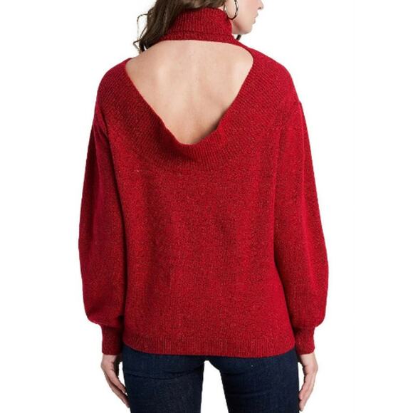 New ~ 1.STATE REVOLVE Ribbed Open Back Long Sleeve Turtle Neck Sweater Size M - Picture 7 of 7